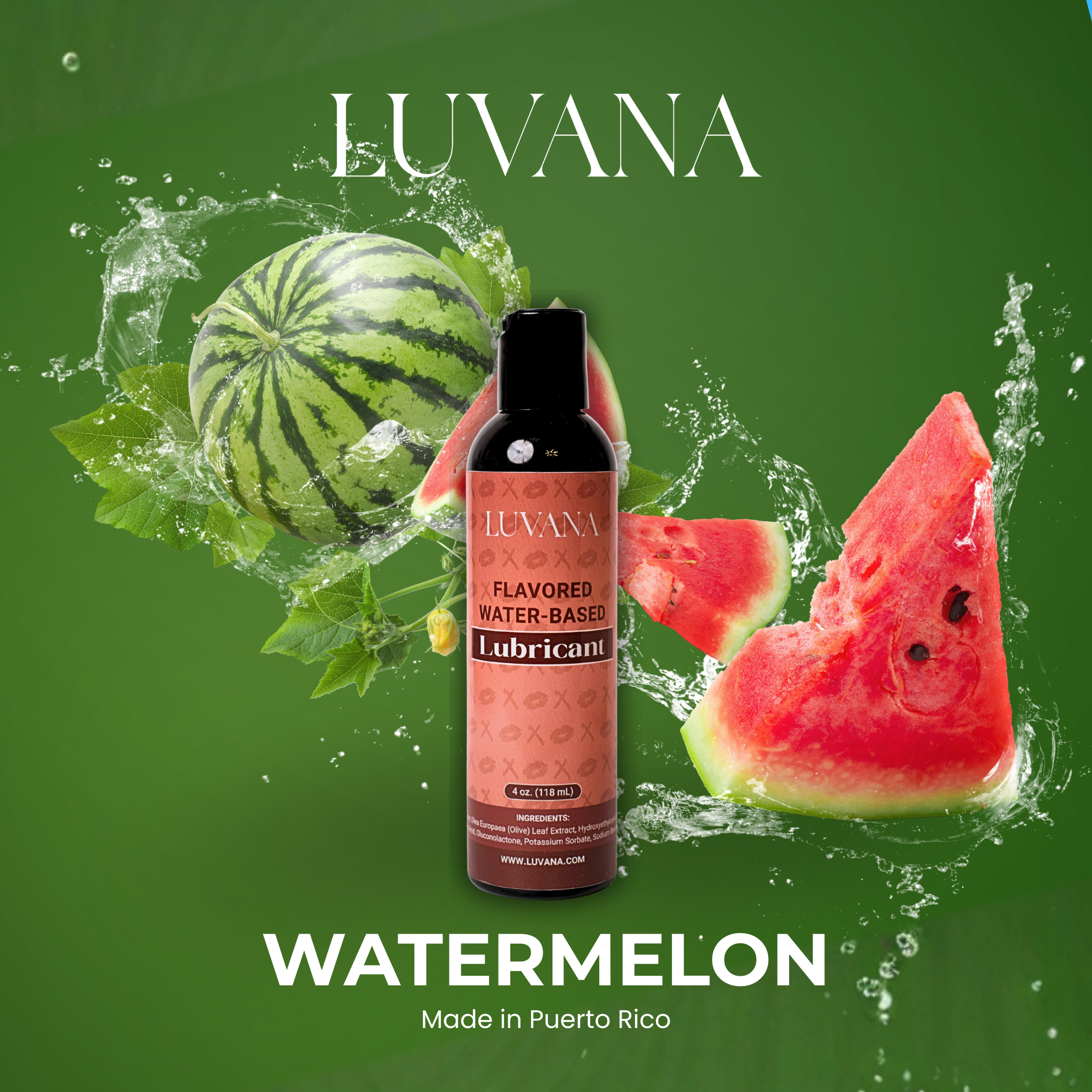 Luvana Edible Water-Based Lubricant – Flavored, Toy & Condom Safe (Made in Puerto Rico)