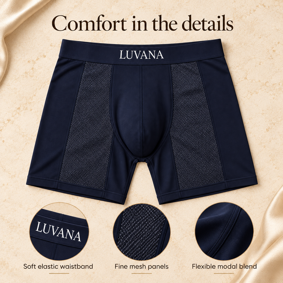 Luvana Men’s Premium Modal Boxers – 3-Pack
