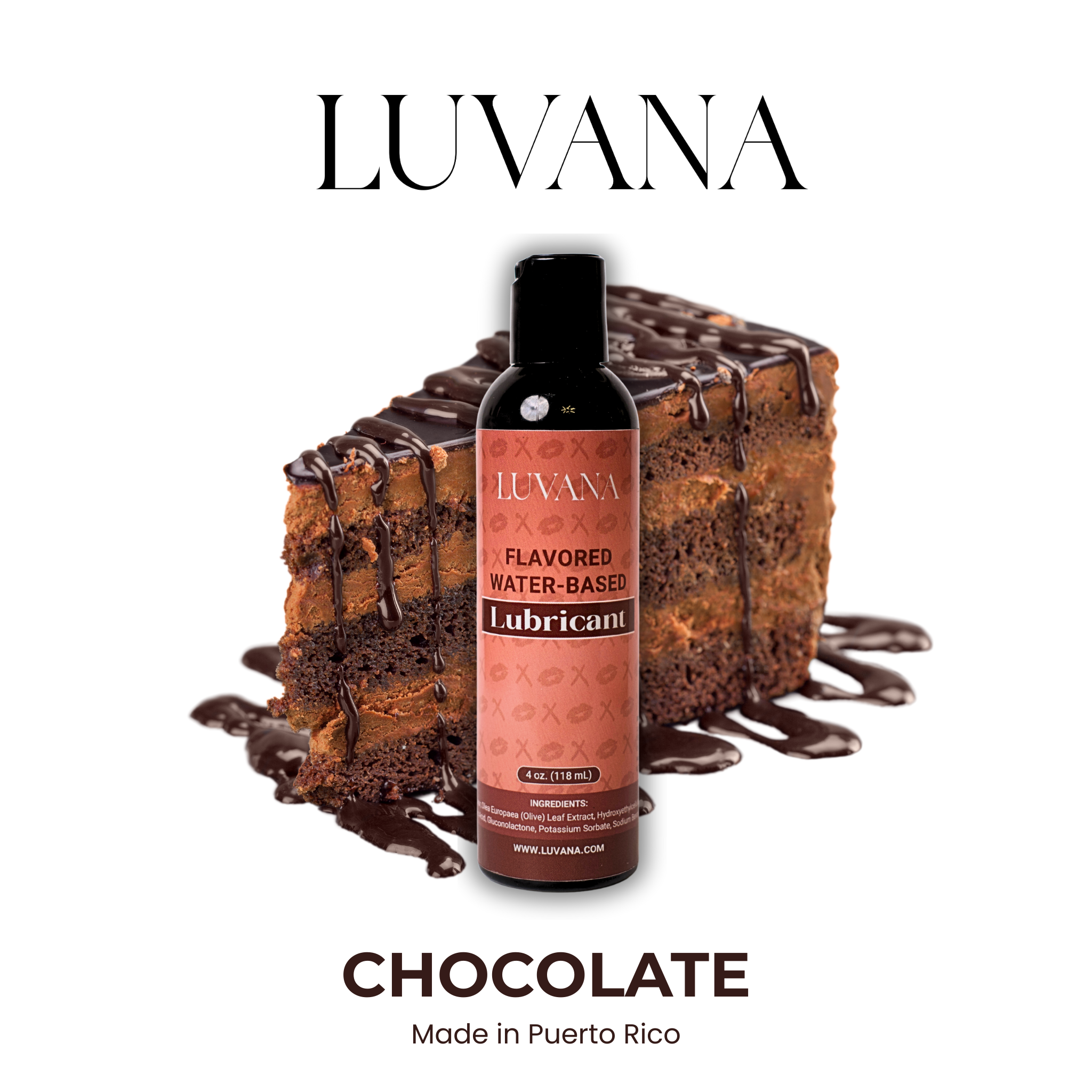 Luvana Edible Water-Based Lubricant – Flavored, Toy & Condom Safe (Made in Puerto Rico)