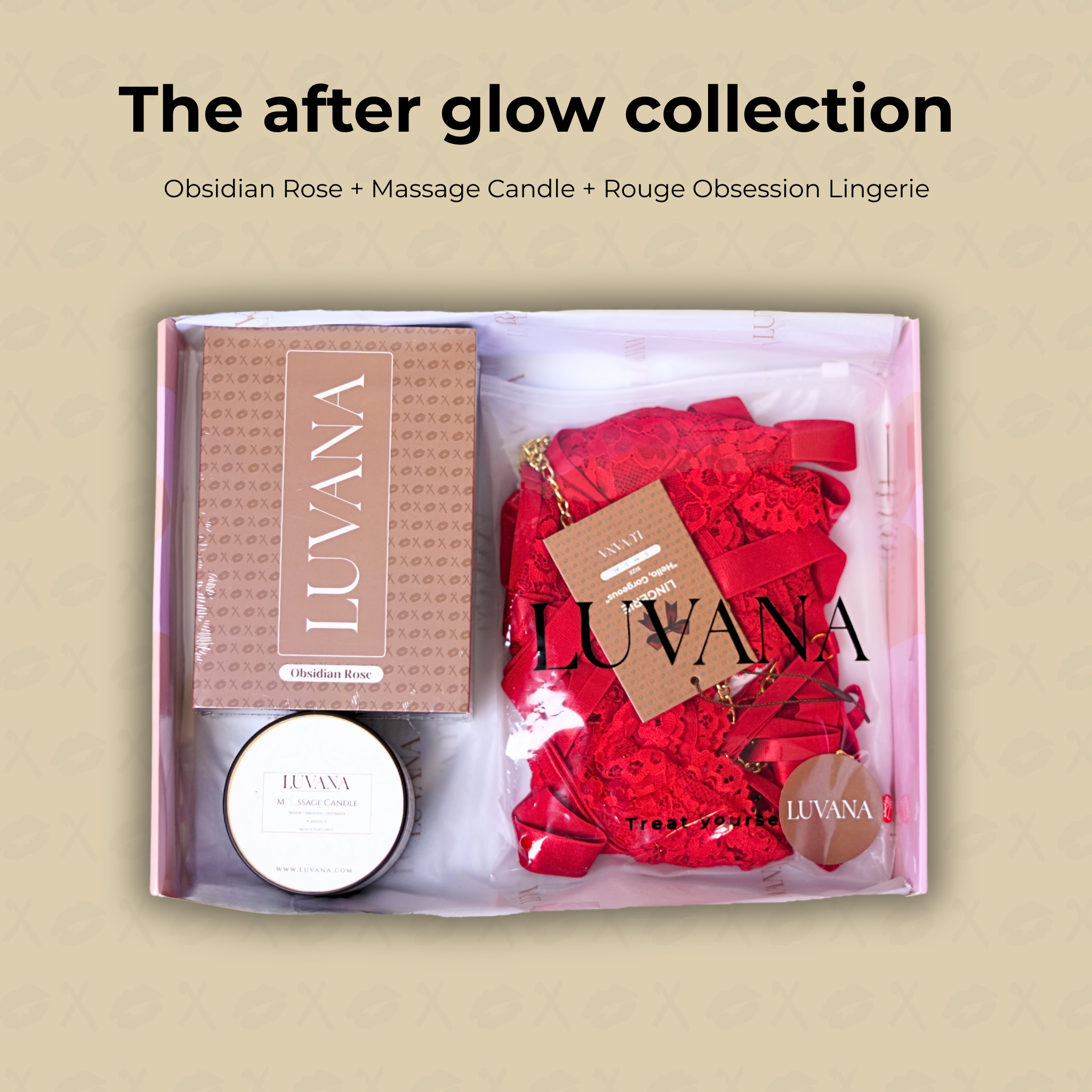 After Glow Collection – Luxury Lingerie Gift Set with Massage Candle