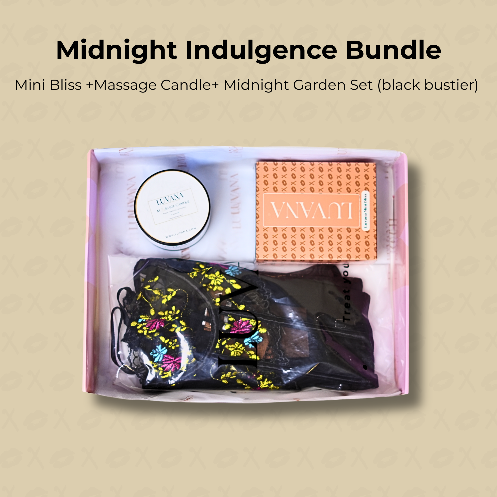 Midnight Indulgence Bundle – Lingerie Gift Set with Massage Candle