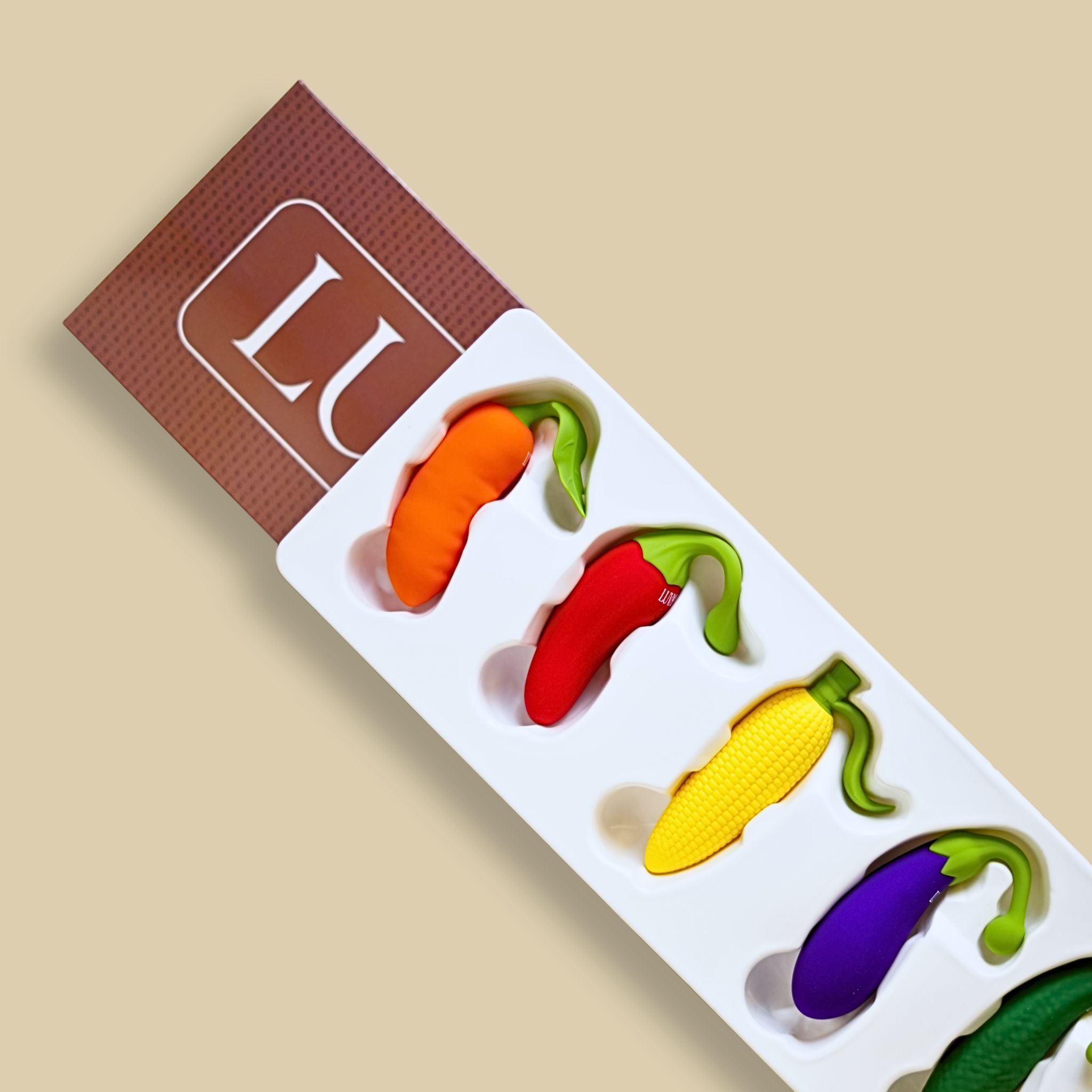 Naughty Veggies™ – 5-Piece App & Remote Control Vibrator Set (Waterproof, Rechargeable)