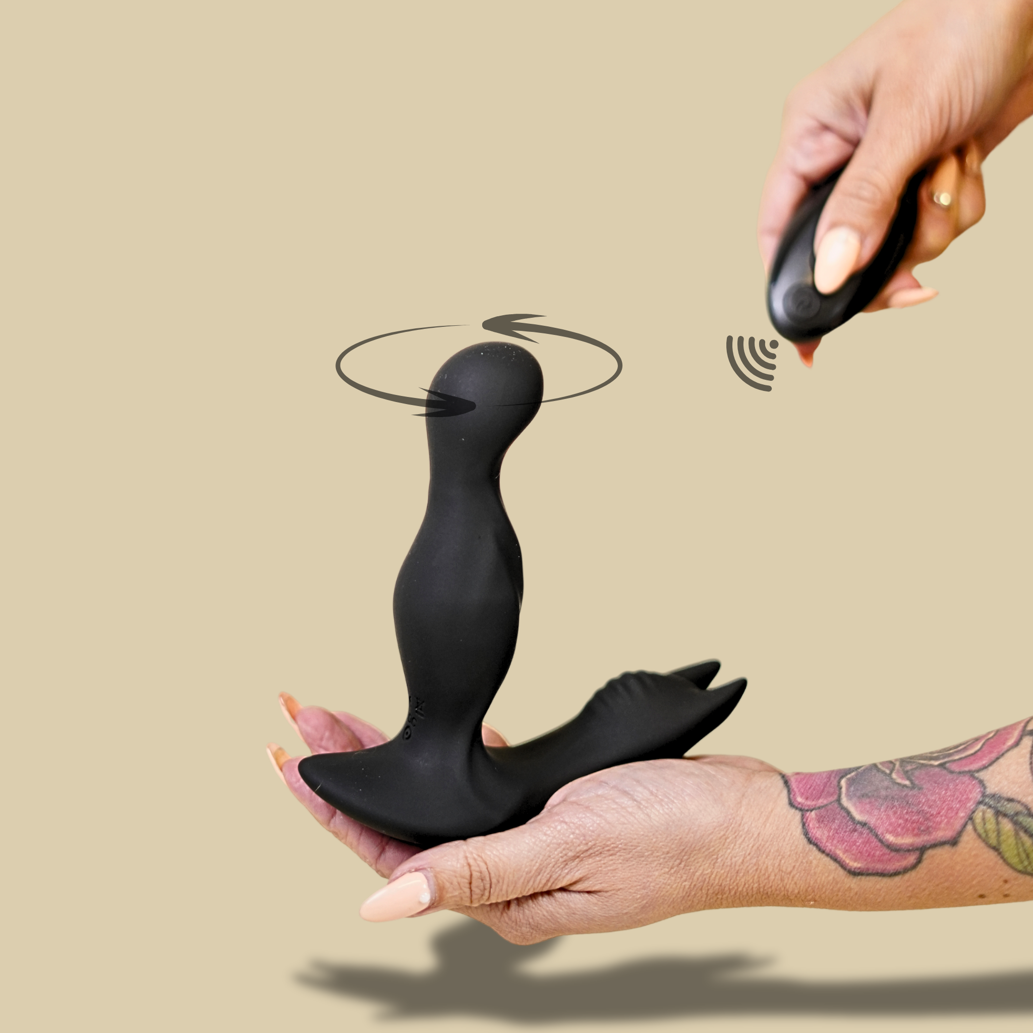 Knight Ryder Advanced Vibrating & Rotating Anal Plug with Remote Control.