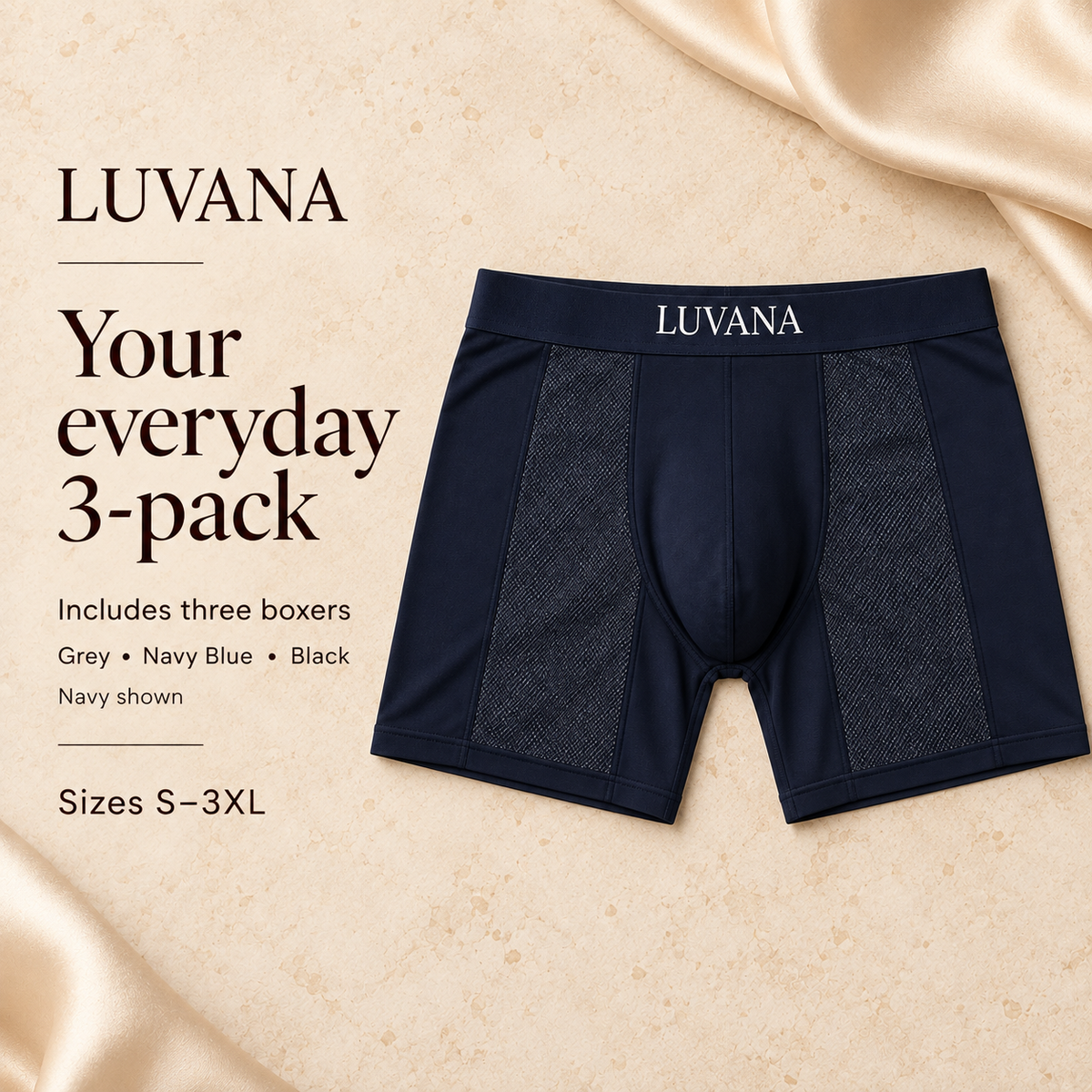 Luvana Men’s Premium Modal Boxers – 3-Pack