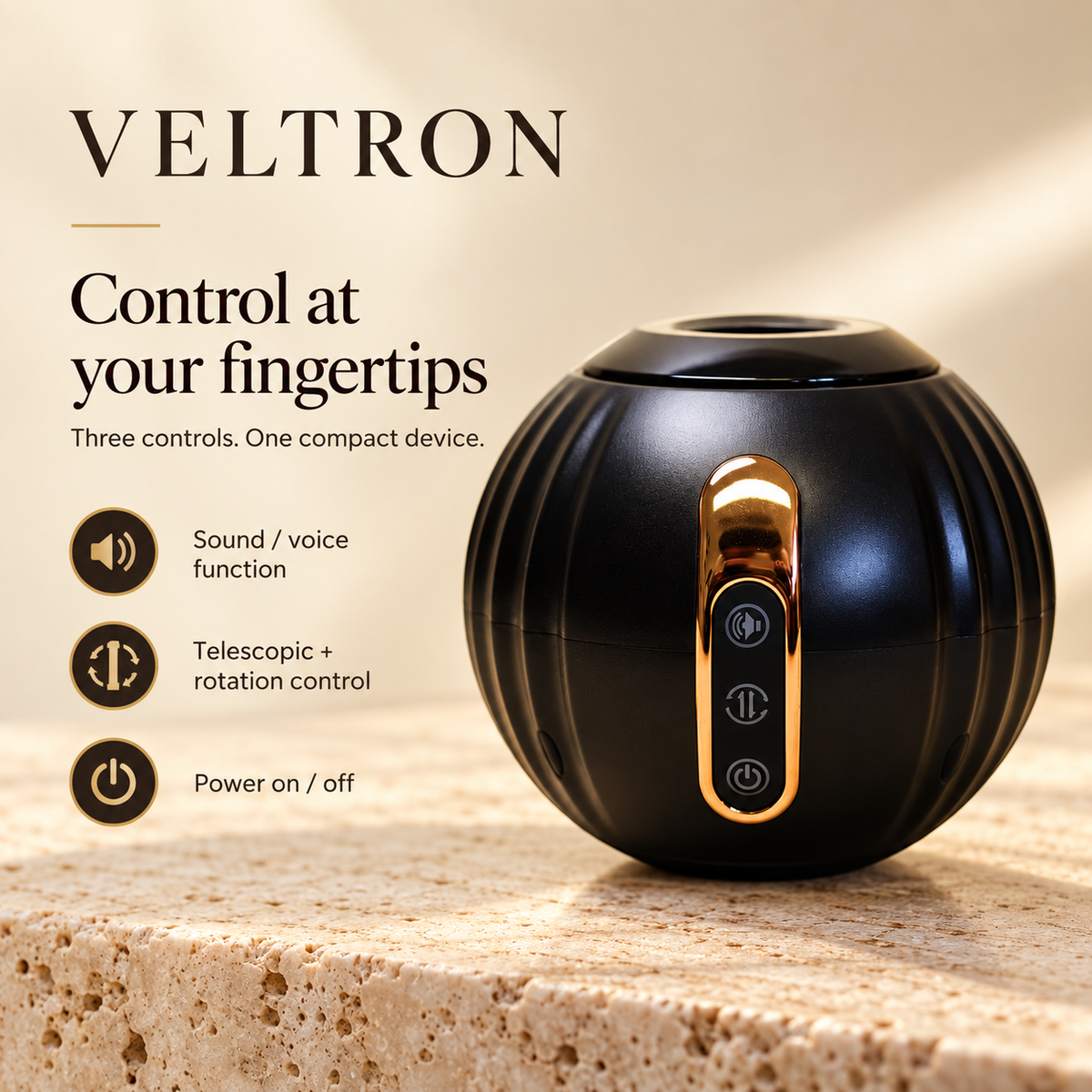 VELTRON Smart Voice-Control Male Masturbator – Telescopic Rotation &amp; Suction Technology