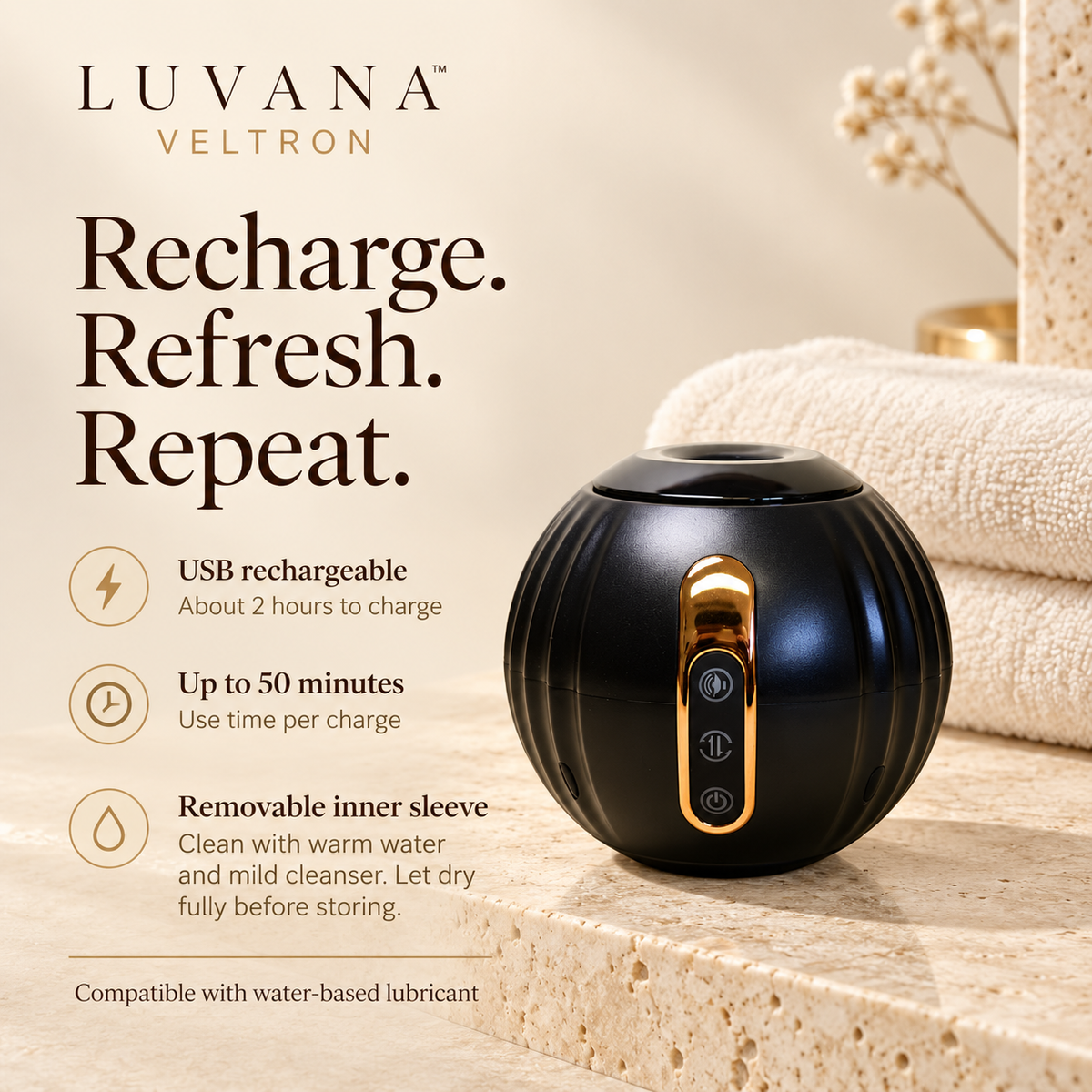 VELTRON Smart Voice-Control Male Masturbator – Telescopic Rotation &amp; Suction Technology