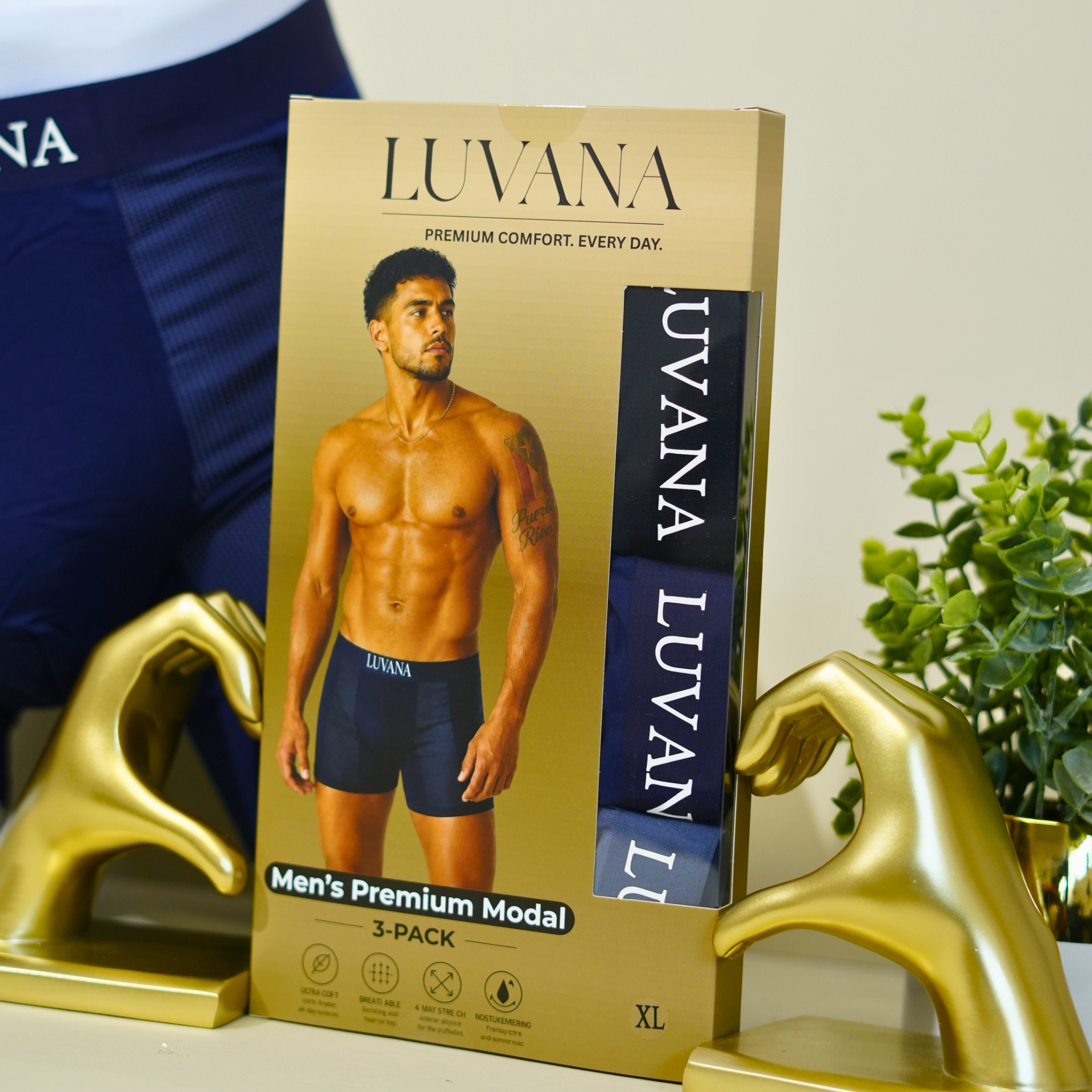 Luvana Men’s Premium Modal Boxers – 3-Pack