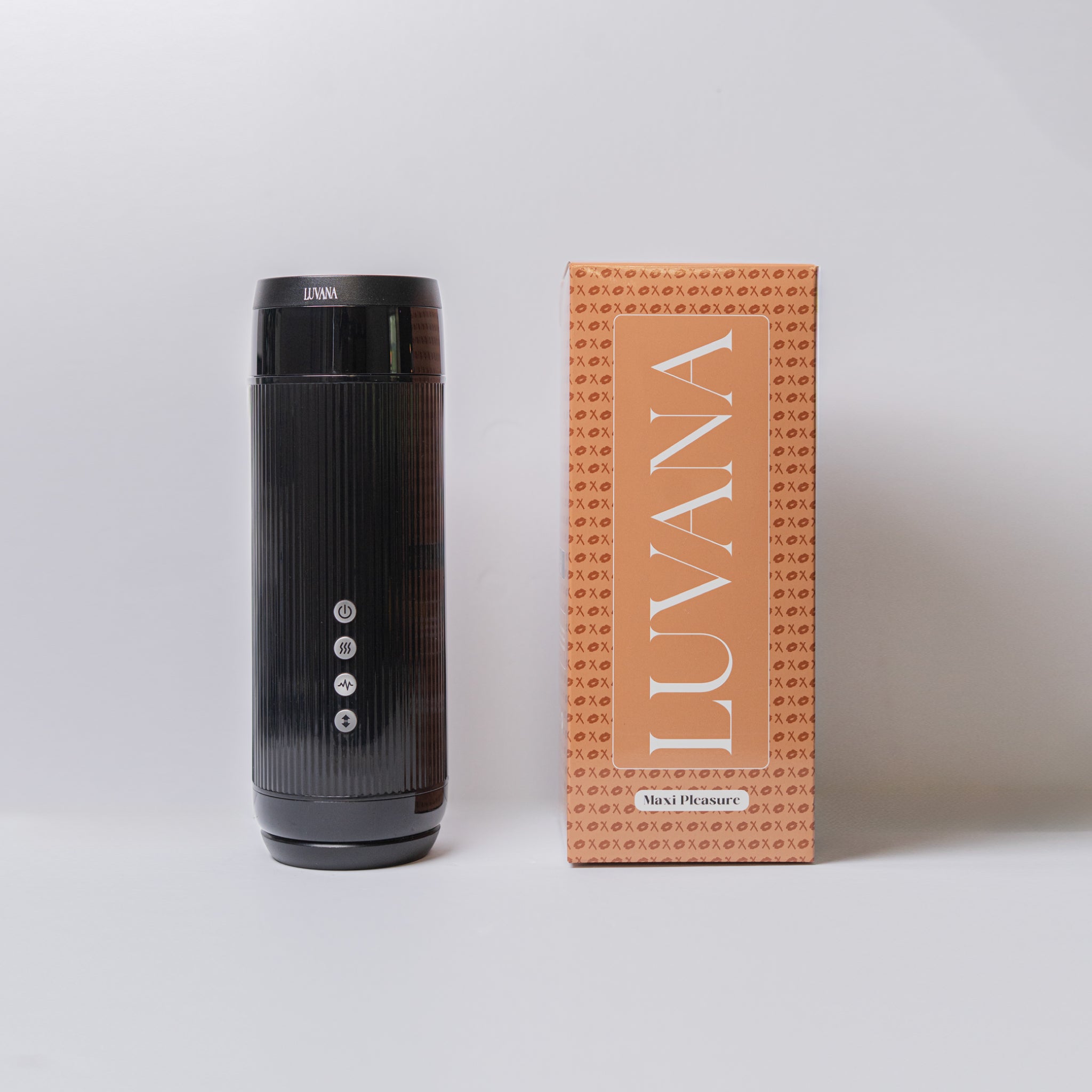 Luvana Maxi Pleasure automatic male masturbator sleeve, black premium pleasure toy with retail box