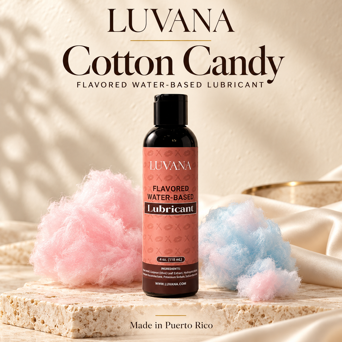 Luvana Edible Water-Based Lubricant – Flavored, Toy &amp; Condom Safe (Made in Puerto Rico)