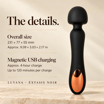 Èxtasis Noir Wand Massager | Powerful Deep Rumbly Waterproof Wand