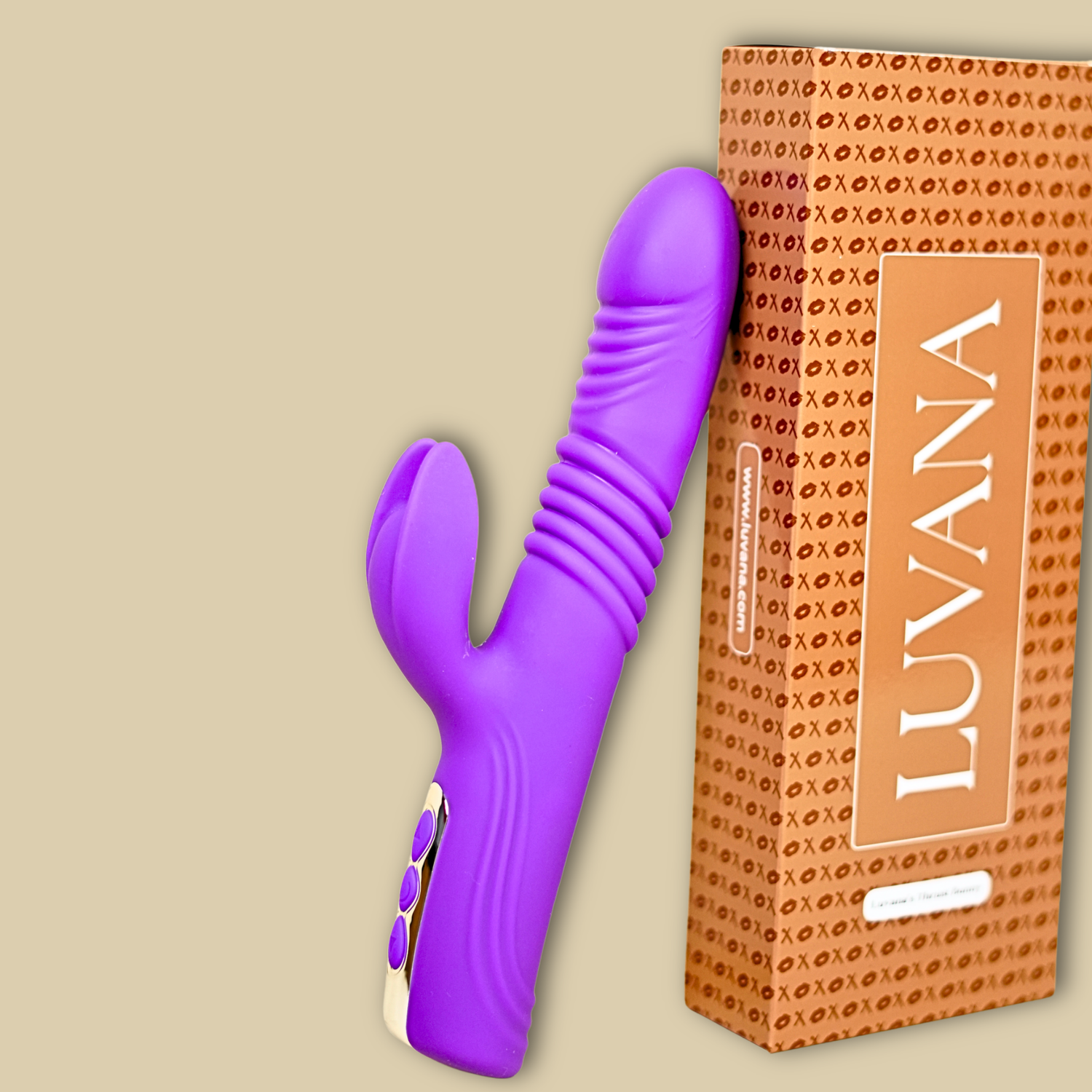 Luvana Thrust Bunny – Thrusting Rabbit Vibrator with Clitoral Stimulation (Purple)