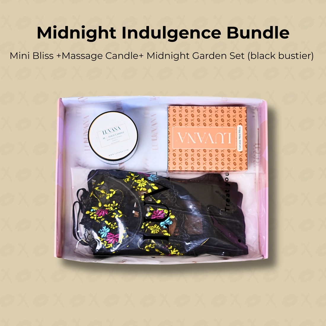 Midnight Indulgence Bundle – Lingerie Gift Set with Massage Candle