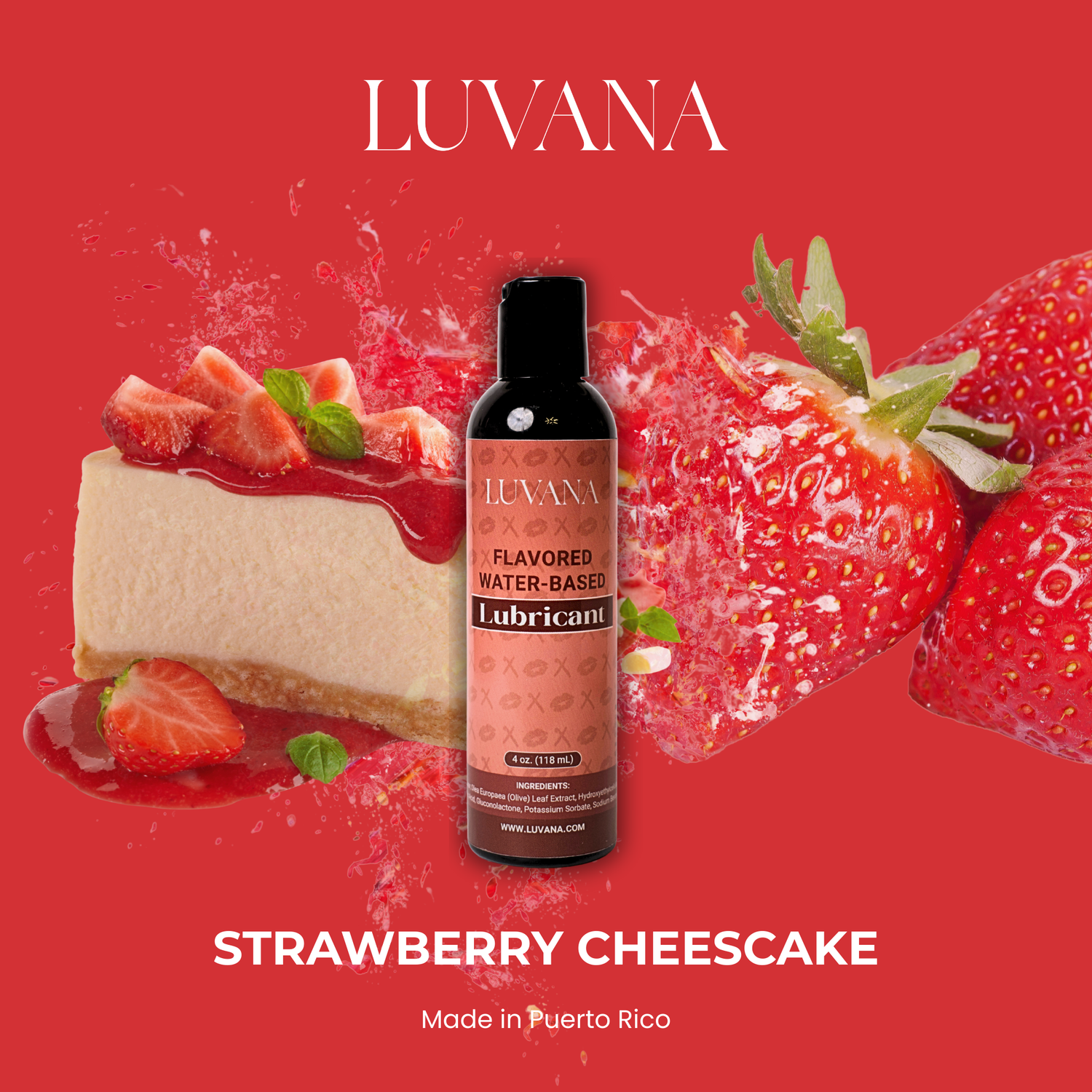 Luvana Edible Water-Based Lubricant – Flavored, Toy &amp; Condom Safe (Made in Puerto Rico)