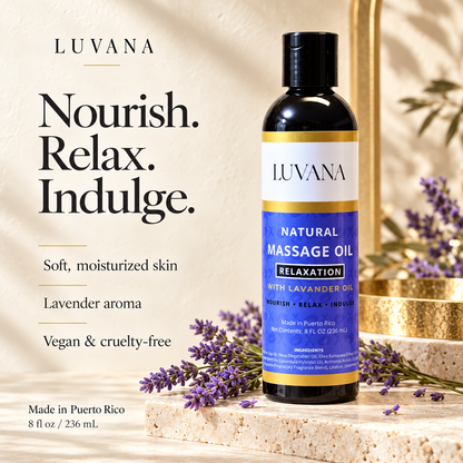 Luvana Lavender Massage Oil Made in Puerto Rico | Relaxing Body Oil
