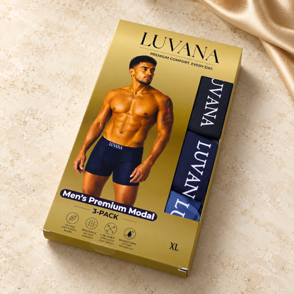 Luvana Men’s Premium Modal Boxers – 3-Pack