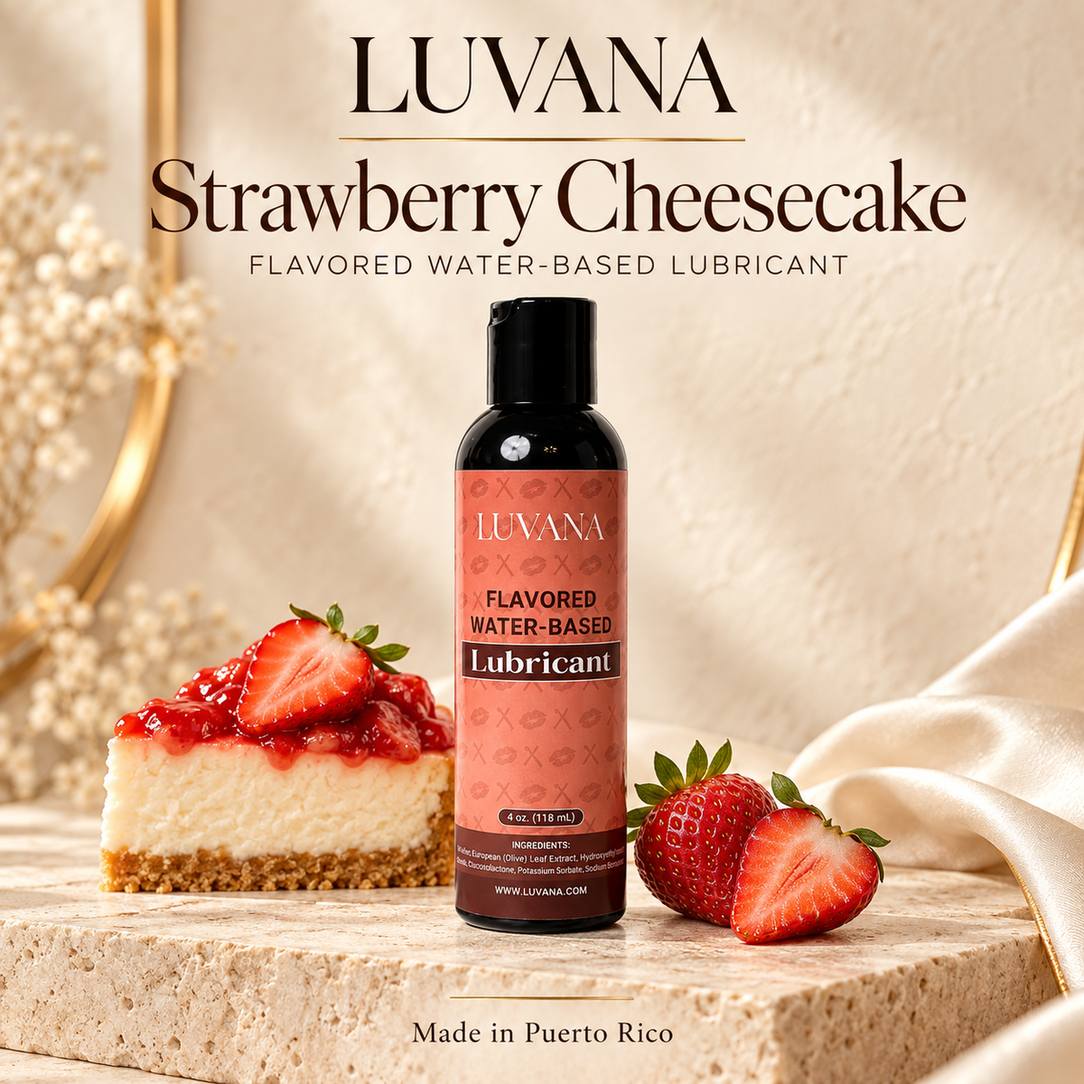 Luvana Edible Water-Based Lubricant – Flavored, Toy &amp; Condom Safe (Made in Puerto Rico)