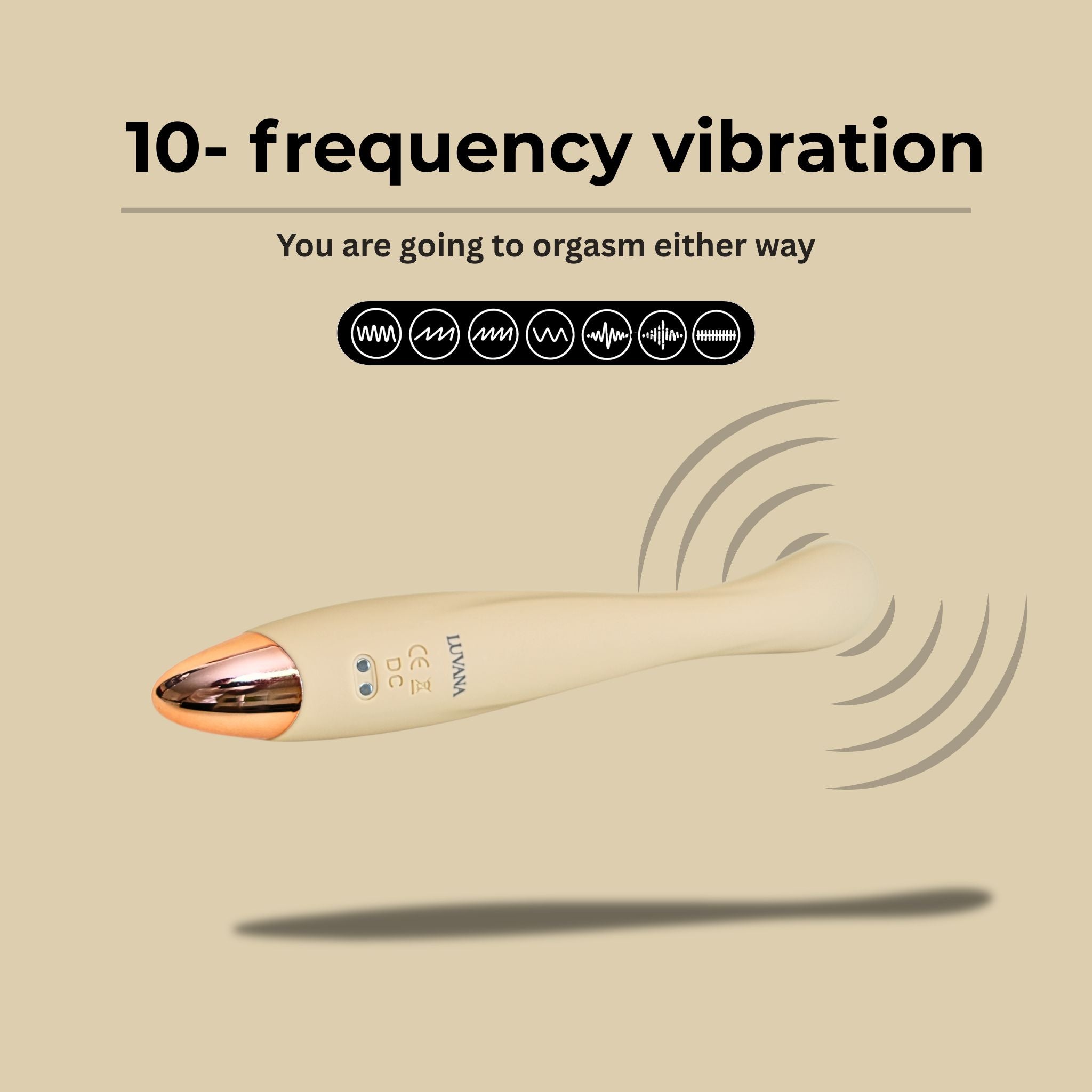 G-Spot Vibrating Wand – 10 Vibration Modes – Waterproof – Beige