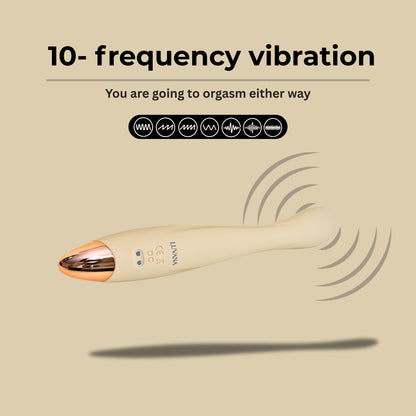 G-Spot Vibrating Wand – 10 Vibration Modes – Waterproof – Beige