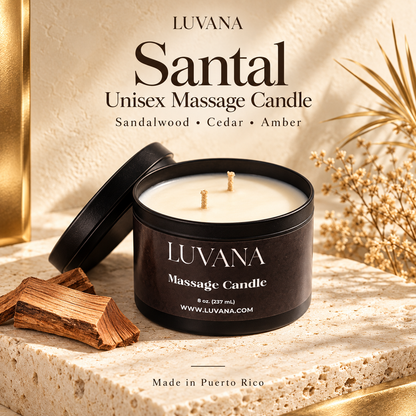 Luvana Massage Candle Made in Puerto Rico | Soy Wax Massage Oil Candle