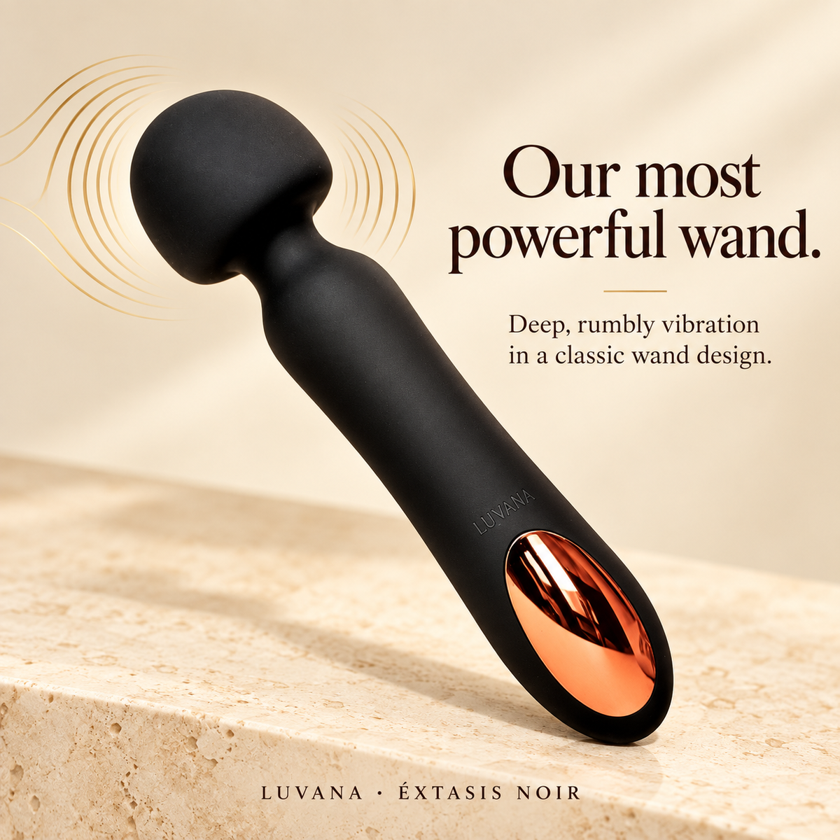 Èxtasis Noir Wand Massager | Powerful Deep Rumbly Waterproof Wand