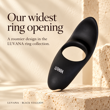 Black Stalion Vibrating Cock Ring | Couples Stimulation, Rechargeable, Quiet