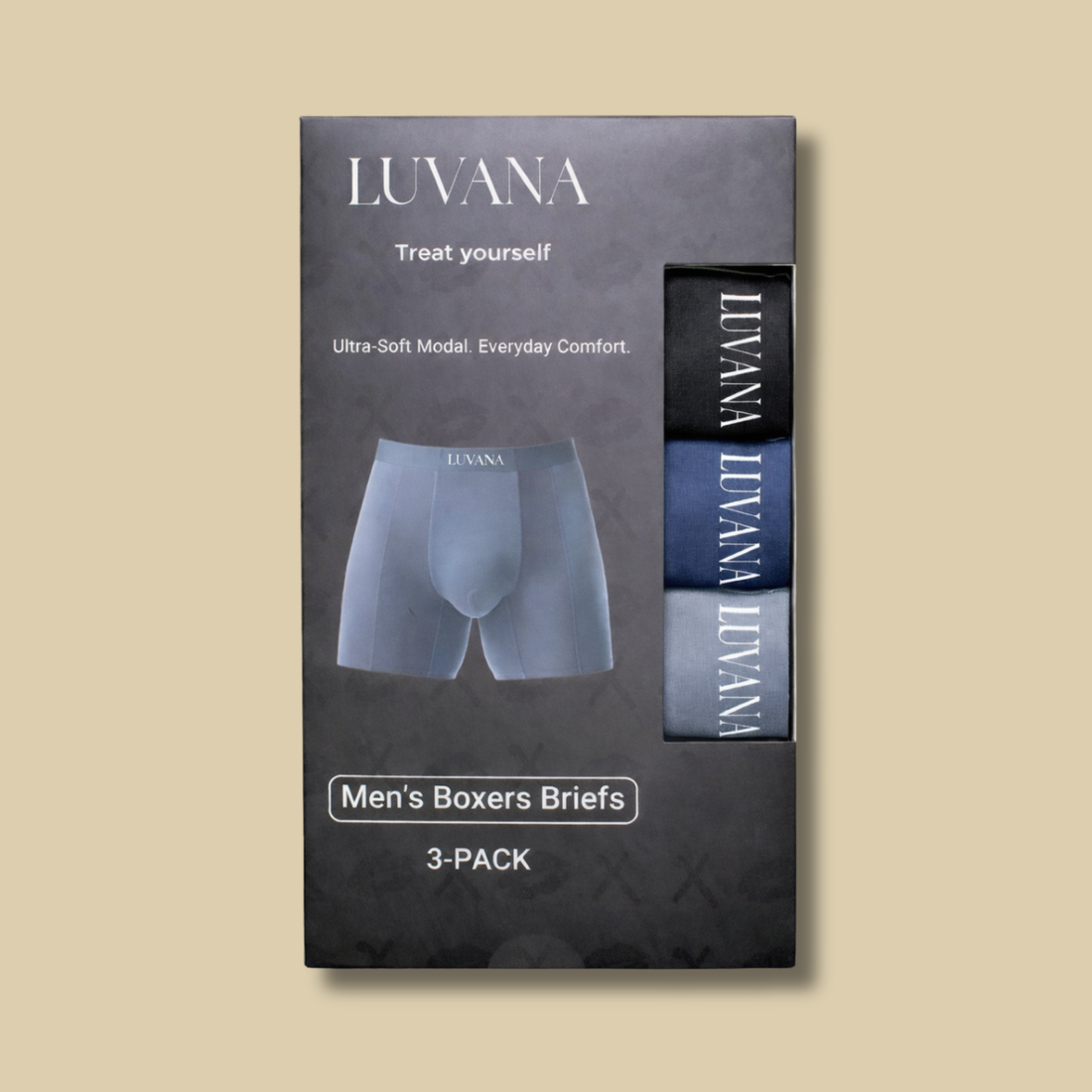 Luvana Men’s Premium Modal Boxers – 3-Pack