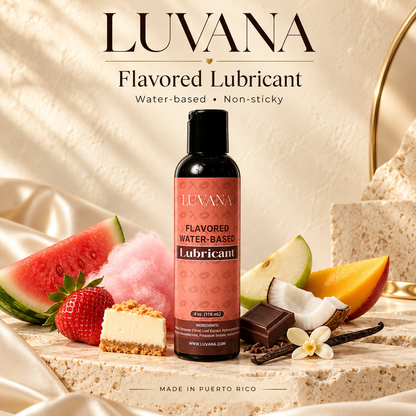 Luvana Edible Water-Based Lubricant – Flavored, Toy &amp; Condom Safe (Made in Puerto Rico)