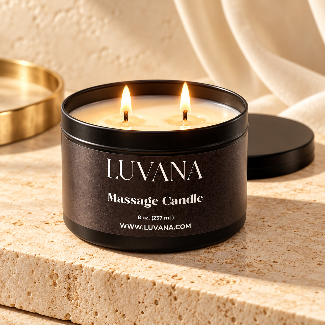 Luvana Massage Candle Made in Puerto Rico | Soy Wax Massage Oil Candle