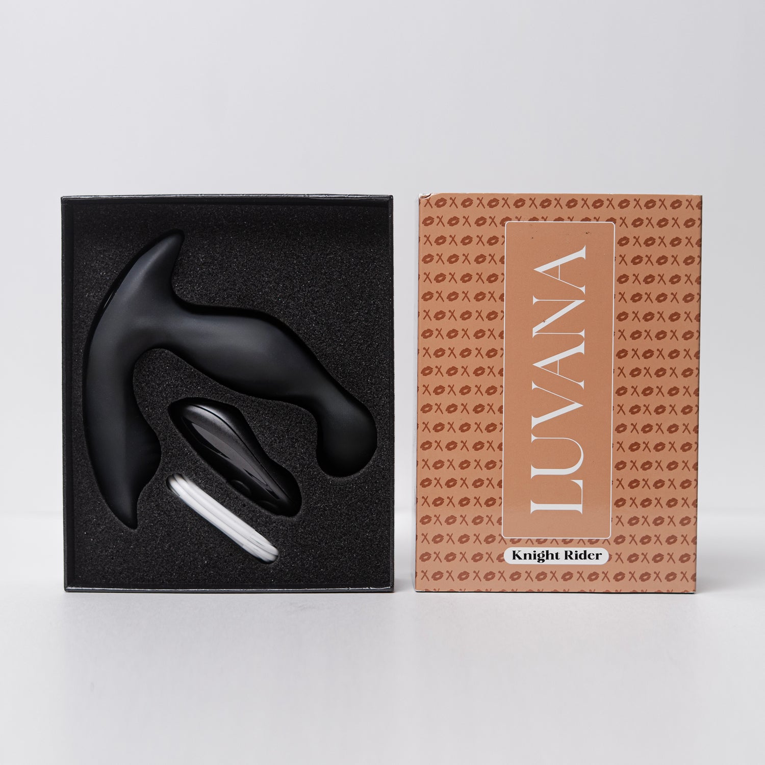 Side view of the Luvana Knight Ryder silicone vibrating prostate massager on a white background.