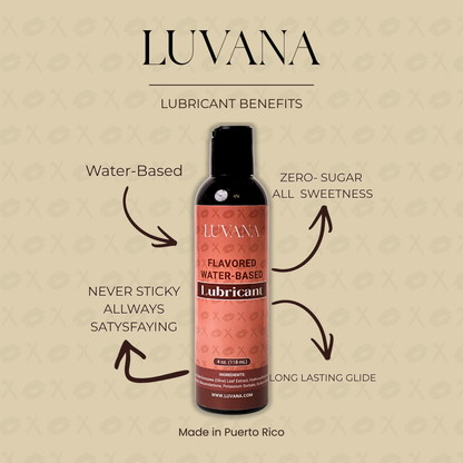 Luvana Edible Water-Based Lubricant – Flavored, Toy &amp; Condom Safe (Made in Puerto Rico)