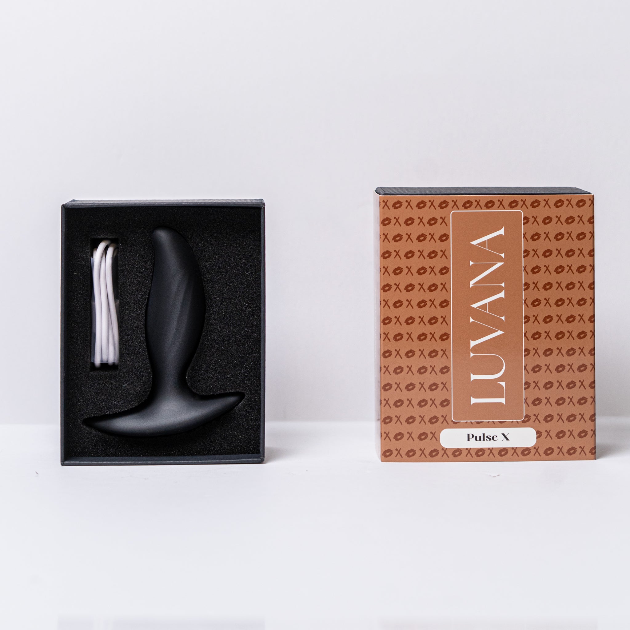 Luvana Pulse X prostate massager set with box and charging cable, rechargeable vibrating toy unboxing photo