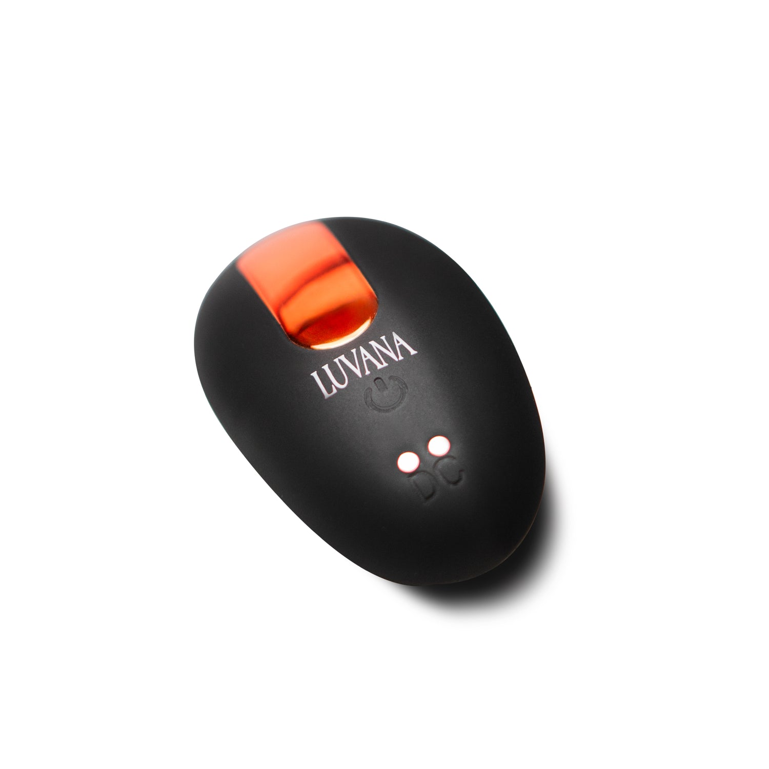 Luvana Velvet Kiss app control feature graphic showing close-range and long-distance smartphone control, music sync, and sound-activated vibrations