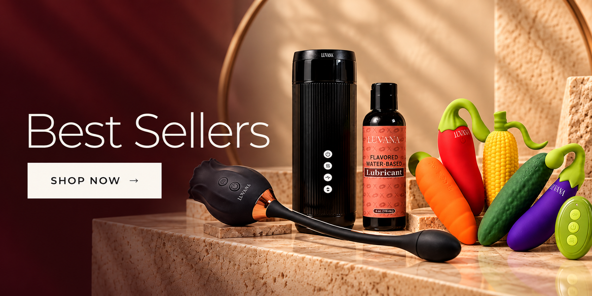 Best Sellers — Maxi Pleasure, Obsidian Rose, Luvana lubricant and Naughty Veggies