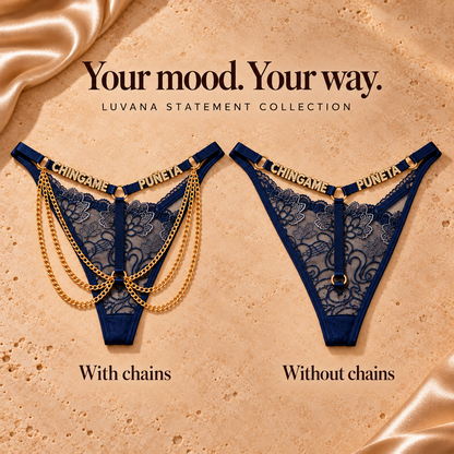 Luvana navy statement panties — chain-options