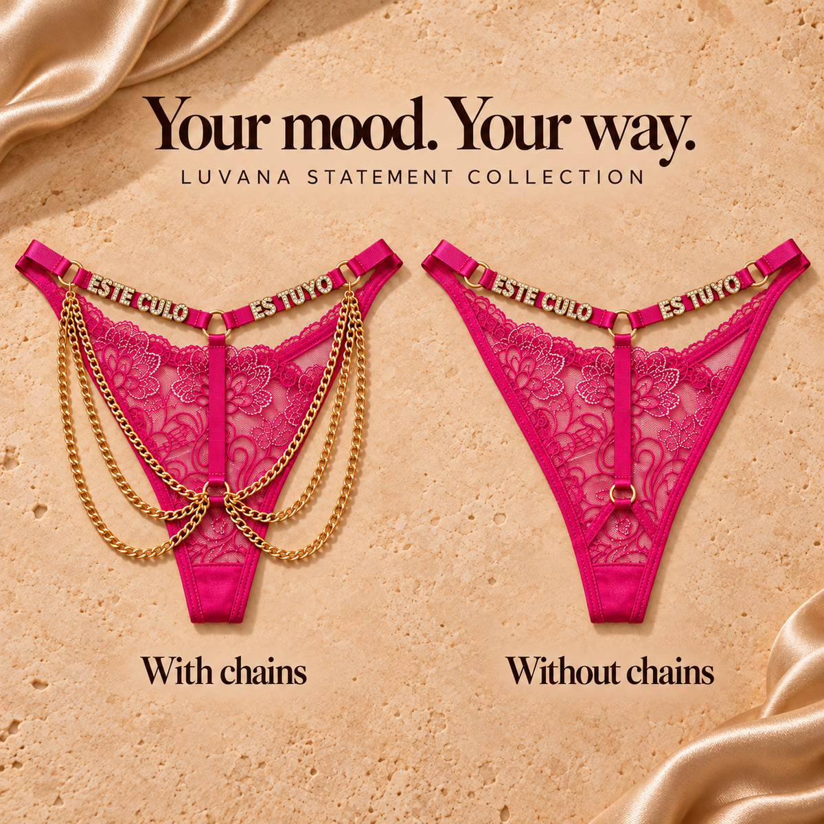 Luvana pink statement panties — chain-options
