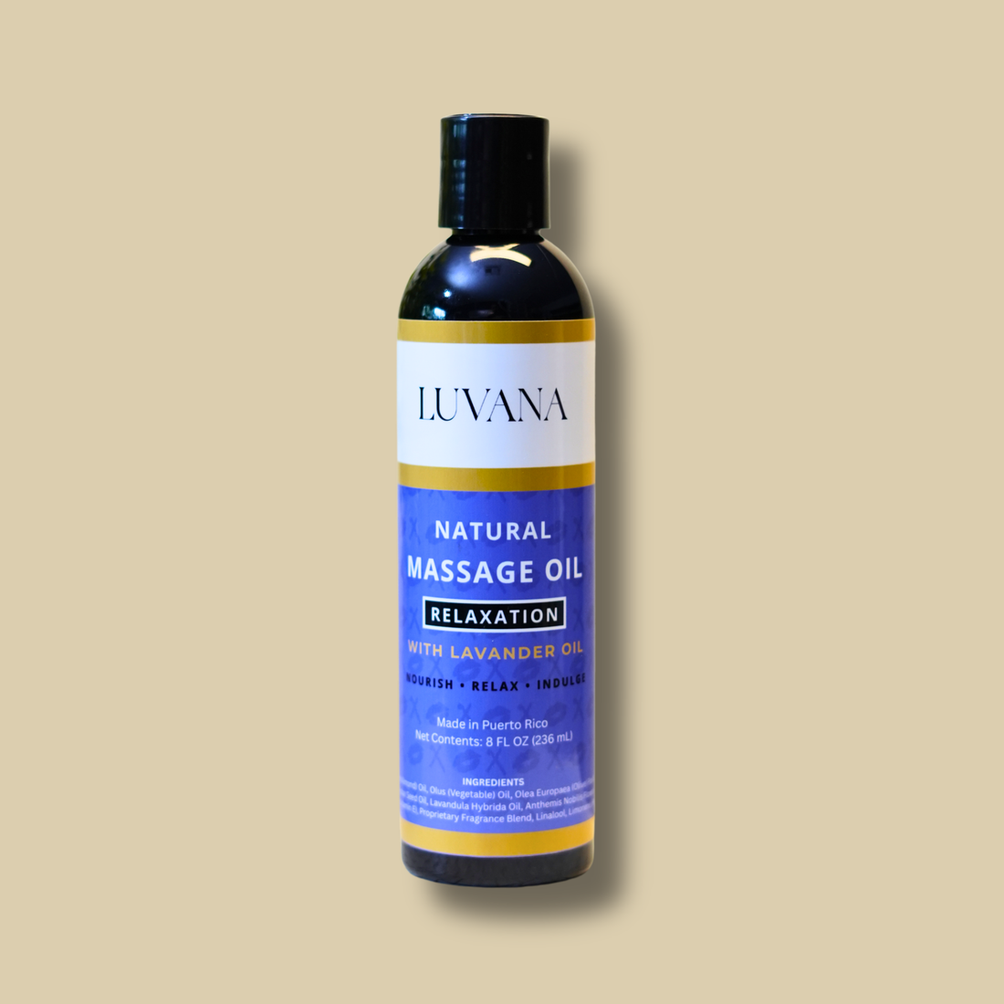 Luvana Lavender Massage Oil Made in Puerto Rico | Relaxing Body Oil