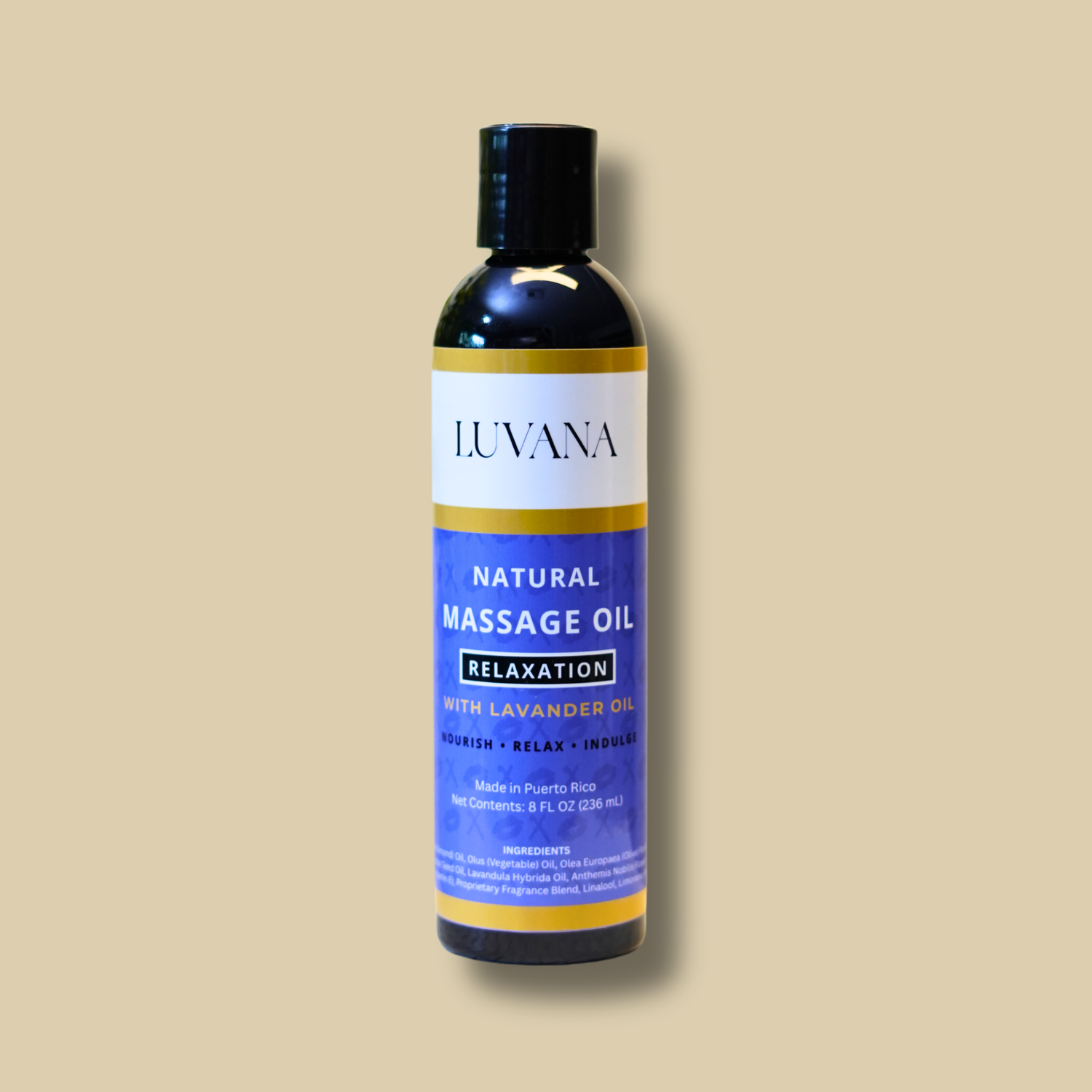 Luvana Lavender Massage Oil Made in Puerto Rico | Relaxing Body Oil